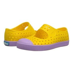 Native Juniper Toddler Water Shoes Yellow and Purple Perforated Design